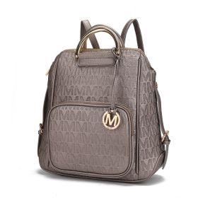 MKF Collection Torra Milan Signature Trendy Backpack by Mia k (Material: Polycarbonate, Color: Pewter)