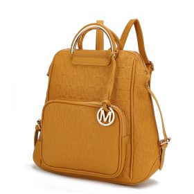 MKF Collection Torra Milan Signature Trendy Backpack by Mia k (Material: Polycarbonate, Color: Mustard)