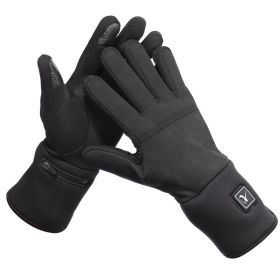 Savior Heat Liner Heated Gloves Winter Battery Heating Ski Outdoor Sports Riding Heated Warm Heating Gloves Touch Screen SHGS13 (Color: Black)