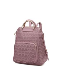 MKF Collection June M logo Printed Vegan Leather Women Backpack by Mia k (Material: Vegan Leather, Color: Purple)