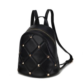 MKF Collection Hayden Quilted Vegan Leather with Studs Women Backpack by Mia K (Material: Vegan Leather, Color: Black)