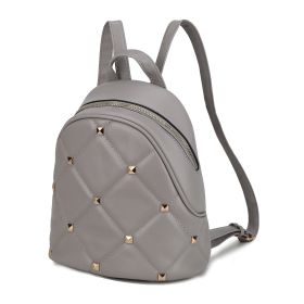 MKF Collection Hayden Quilted Vegan Leather with Studs Women Backpack by Mia K (Material: Vegan Leather, Color: Grey)