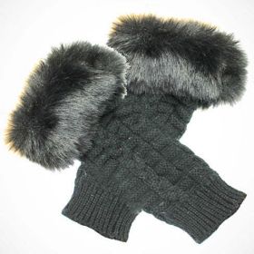 Pretty Warmers - Faux Fur Gloves for Winter (Color: Ice Grey)