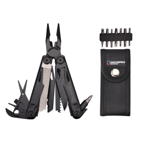 Daicamping DL12 18 In 1 Camping Multitools Clip Multi Pliers Multifunctional 7CR17MOV Folding Knife Tools Swiss Army Multi Knife (Color: DL12Black-Bit)