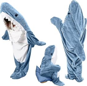 Shark Blanket Hoodie Onesie Adult & Kid, Wearable Shark Blanket, Shark Sleeping Bag, Soft Cozy Shark Onesie Costume (size: M)