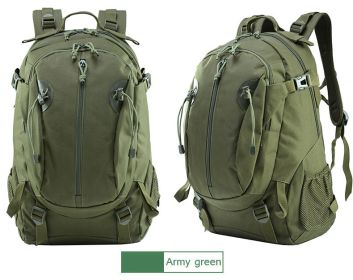 Outdoor Camouflage Backpacks Men's New Oxford Large Capacity Sports Cloth Waterproof Bag Tactical Backpack (Color: Green)