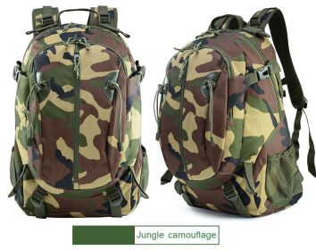 Outdoor Camouflage Backpacks Men's New Oxford Large Capacity Sports Cloth Waterproof Bag Tactical Backpack (Color: jungle camo)