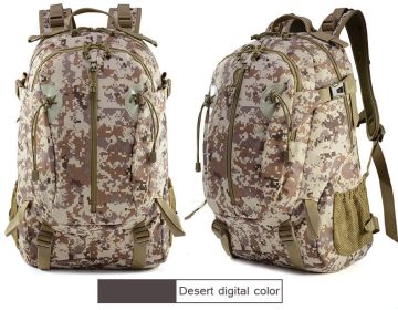 Outdoor Camouflage Backpacks Men's New Oxford Large Capacity Sports Cloth Waterproof Bag Tactical Backpack (Color: desert camo)