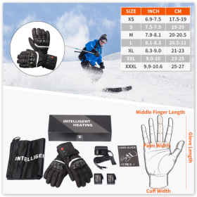 DAY WOLF Heated Gloves Winter Motorcycle Gloves Windproof Waterproof Cycling Equipment Touch Screen Heating Rechargeable 2023 (Color: S28C)