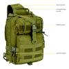 15L Unisex Medium Sling Shoulder Bag MOLLE Outdoor Daypack Backpack