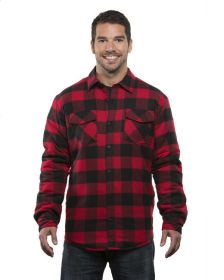 Burnside B8610 Adult Quilted Flannel Jacket (Color: RED/ BLACK)