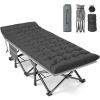 XXL Folding Camping Cot for Adults,79" L x 32" W x 19" H Camp Cot, Oversized Sleeping Cot with Mattress, Carry Bag, Strapping