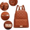 MKF Collection Dimitria Quilted and Smooth Women Backpack, Bookbag Purse Handbag Travel Daypack Bag By Mia K