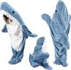 Shark Blanket Hoodie Onesie Adult & Kid, Wearable Shark Blanket, Shark Sleeping Bag, Soft Cozy Shark Onesie Costume