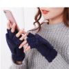 Womens Winter Gloves Warm Convertible Fingerless Gloves for Women Gifts with Mittens Cover Cap