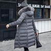 Women's Reversible Down Cotton Jackets Cotton-Padded Winter Casual Coat Large Fur Collar with Hoody Plus Size M-XXXL