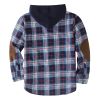 Men's Hooded Coat Plaid Flannel Button Jacket