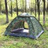 4 Persons Camping Waterproof Tent Pop Up Tent Instant Setup Tent w/2 Mosquito Net Doors Carrying Bag Folding 4 Seasons