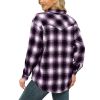 Womens Plaid Shirts Flannel Lapel Button Down Long Sleeve Shacket Jacket Loose Blouse Tops