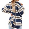 Women Flannel Plaid Jacket Button Down Shirts Coats Shacket