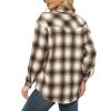 Womens Plaid Shirts Flannel Lapel Button Down Long Sleeve Shacket Jacket Loose Blouse Tops