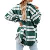 Women Flannel Plaid Jacket Button Down Shirts Coats Shacket