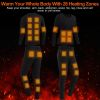 Women Heated Underwear Set Thermal Long Shirt Pants Electric Heating Long Johns Heated Top Pants Set with 28 Heating Zones 3 Heating Modes