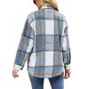 Women Plaid Shirts Flannel Button Down Shacket Jacket Coats