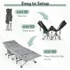 Folding Camping Cot for Adults Portable Outdoor Bed Heavy Duty Sleeping Cots for Camp with Pillow and Carry Bag