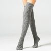 Knitted Over Knee Leg Warmers For Indoor Household Hosiery Wool Warm Knee Pads Double Diamond Floor Socks