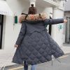 Women's Winter Warm Down Coat Faux Fur Hooded Parka Puffer Jacket Long Overcoat