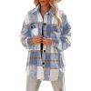 Flannel Plaid Jacket Long Sleeve Button Down Shirts Shacket