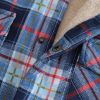 Men's Hooded Coat Plaid Flannel Button Jacket