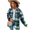 Flannel Plaid Jacket Long Sleeve Button Down Shirts Coats Shacket