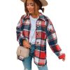 Flannel Plaid Jacket Long Sleeve Button Down Shirts Coats Shacket