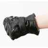 Men's Winter PU Leather Gloves, Warm Thermal Touchscreen Texting Typing