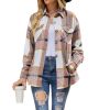 Flannel Plaid Jacket Long Sleeve Button Down Shirts Shacket