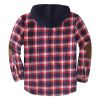 Men's Hooded Coat Plaid Flannel Button Jacket